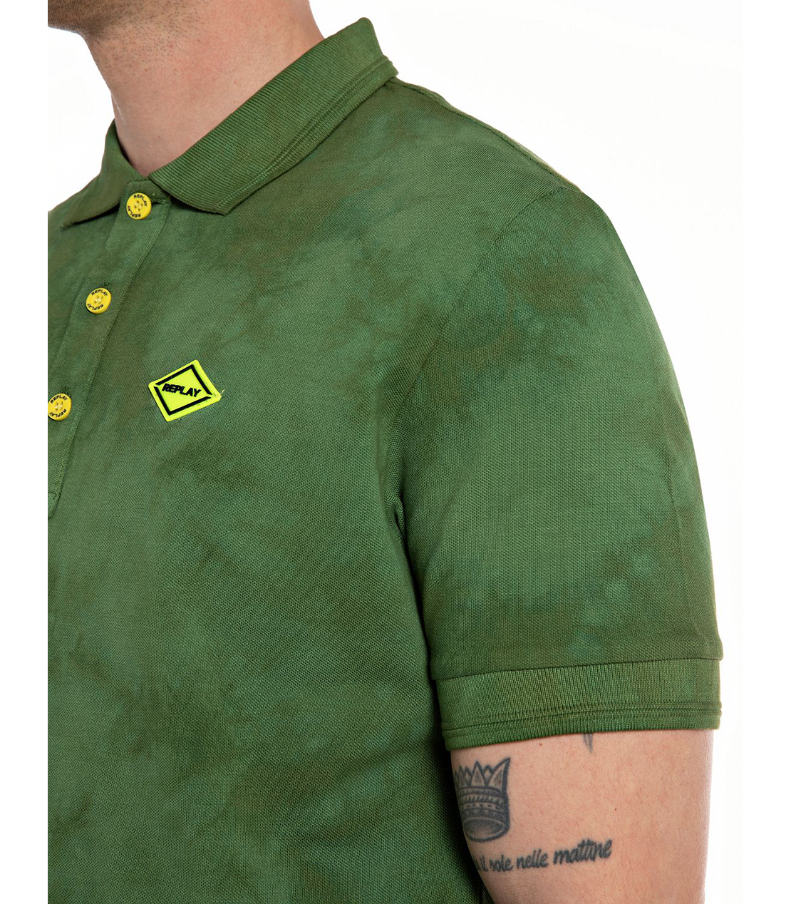 タイダイコットンピケポロシャツ 詳細画像 コンバットグリーン 4